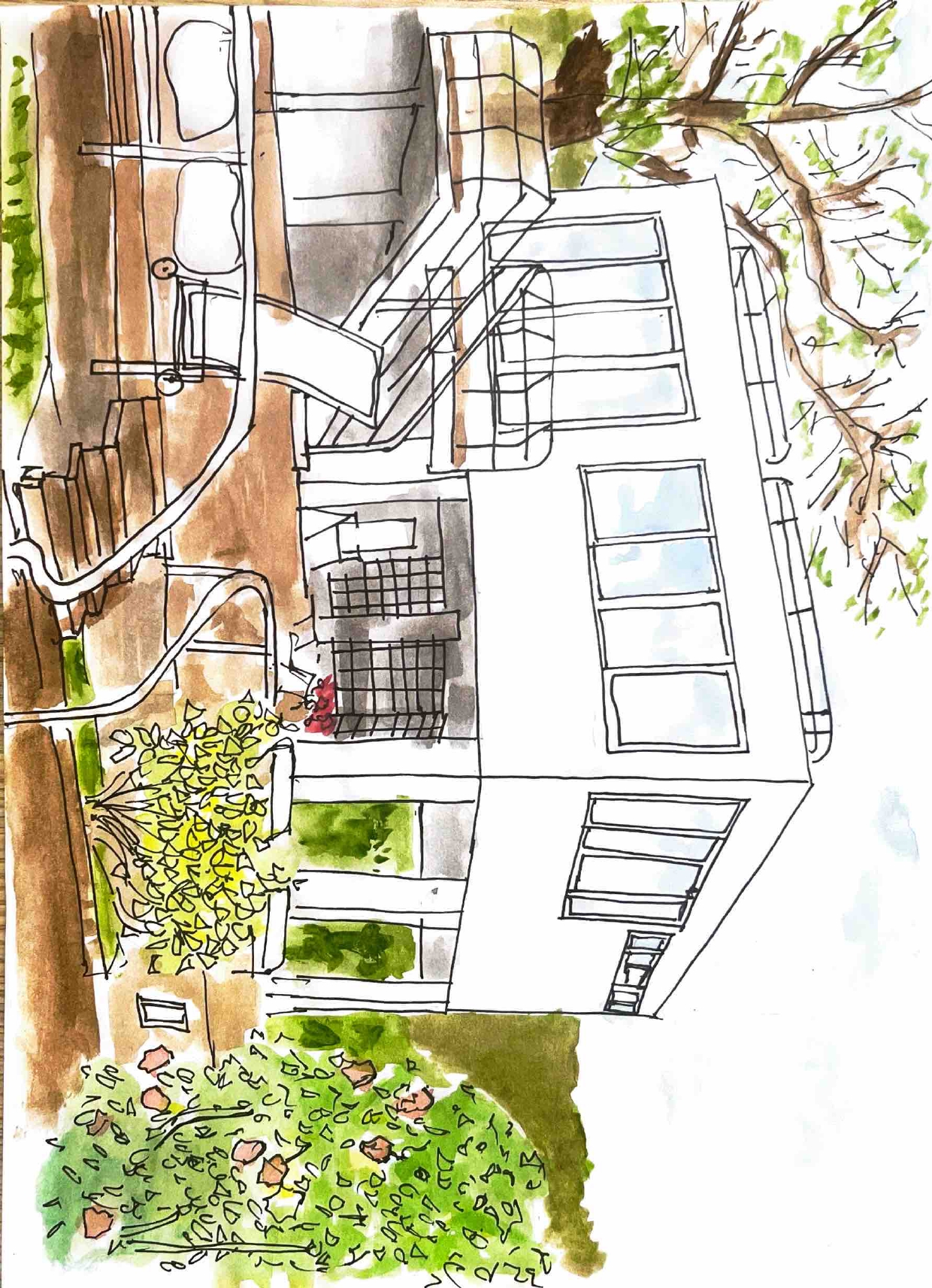 Dibujo acuarela - Casa Domínguez